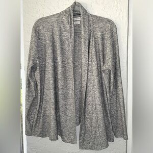 Van Heusen Gray & White Women's Open Front Cardigan